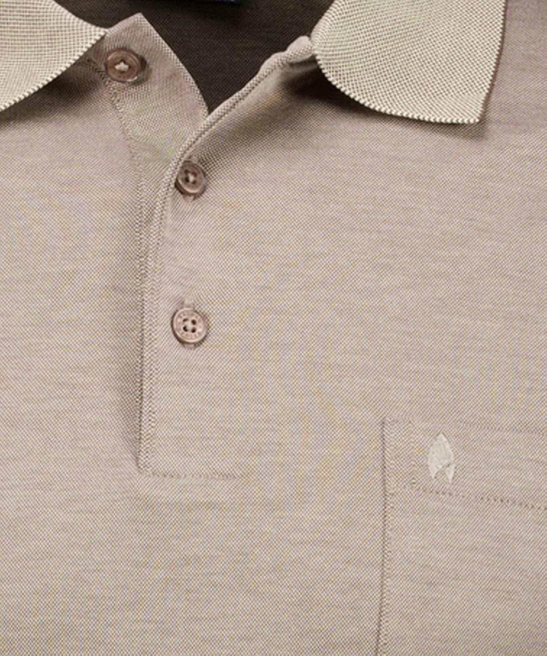 RAGMAN Herren Softknit-Polo mit Brusttasche, Langarm L Beige-melange-820, L Beige-melange-820