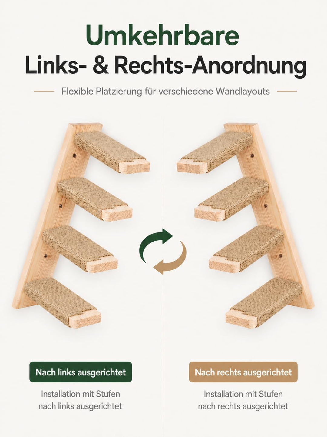 4-Teilig Kletterwand Katzen, Wandmontiertes Katzenhängematte, Katzen Kletterwand Set, Katzenbett zum