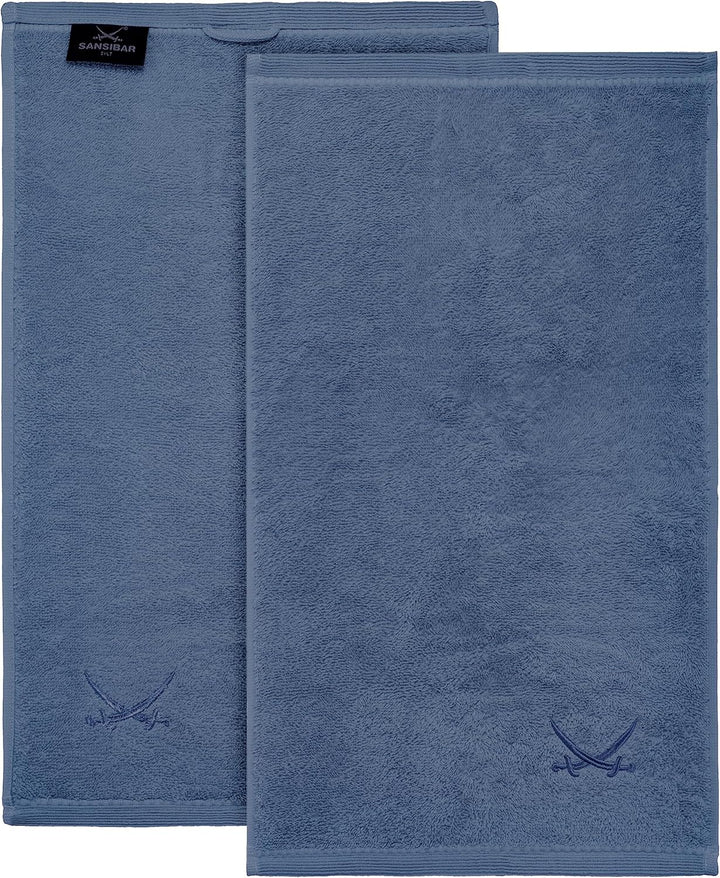 Sansibar Gästetuch mit gesticktem Säbel Logo Set Handtuch Seiftuch 100% Baumwolle 30x50 cm (6er Set,