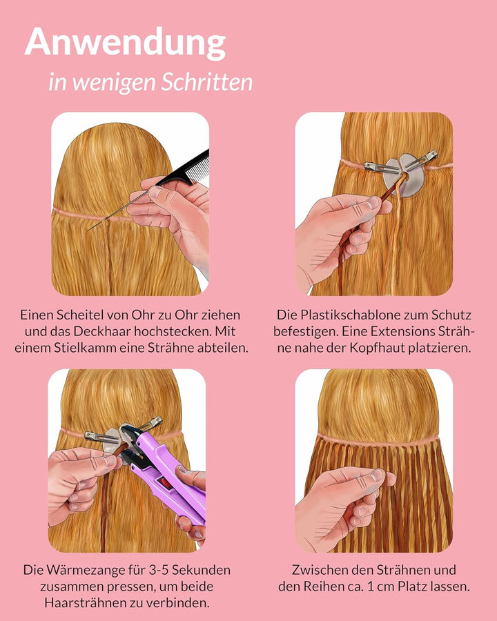 hair2heart Extensions Echthaar Bondings Glatt - 200 Strähnen 0.5g 30cm Dunkelbraun 