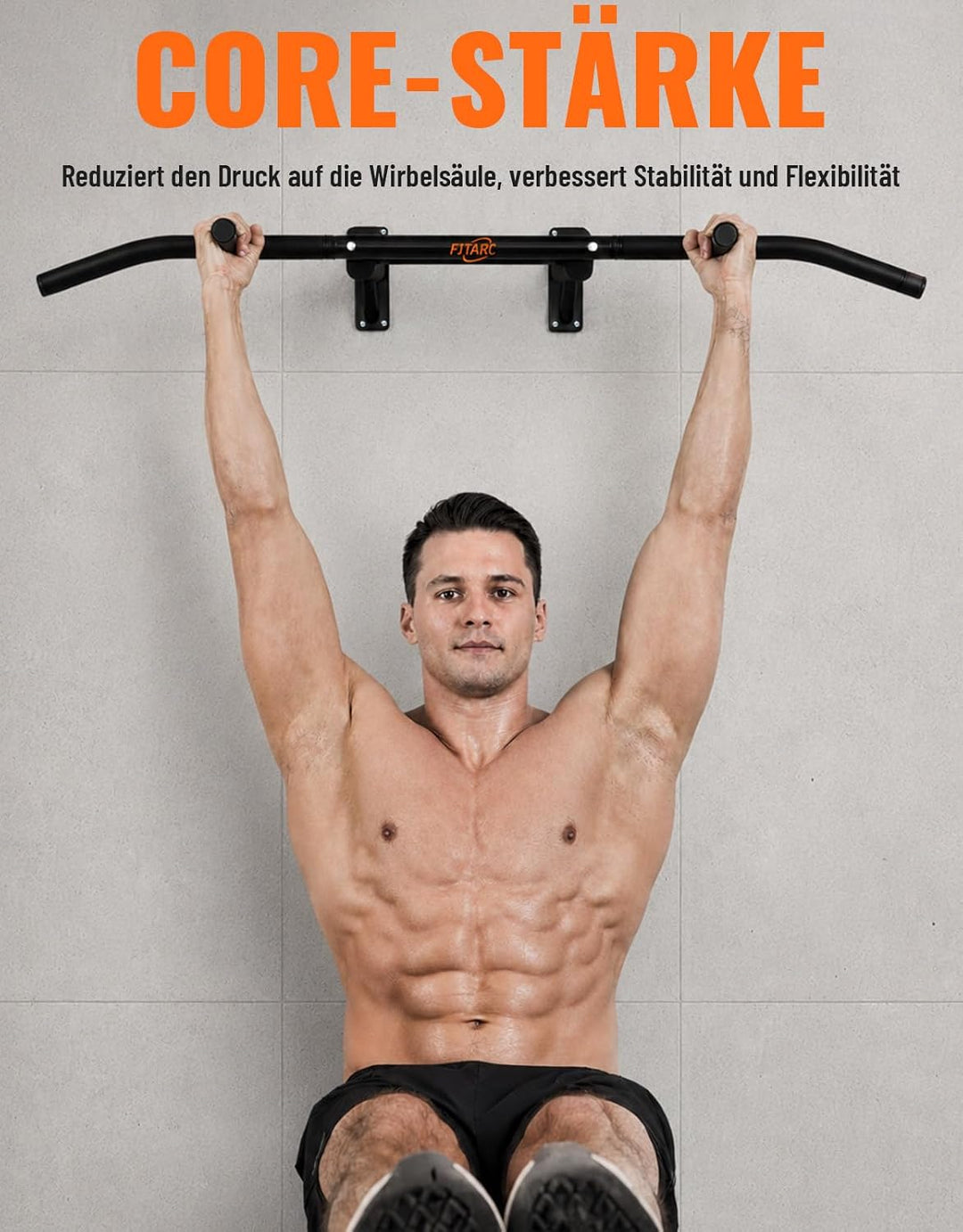 Fitarc Klimmzugstange Wandmontage, Pull Up Bar für Zuhause, robuste Klimmzugstange Wand mit Multi-Gr