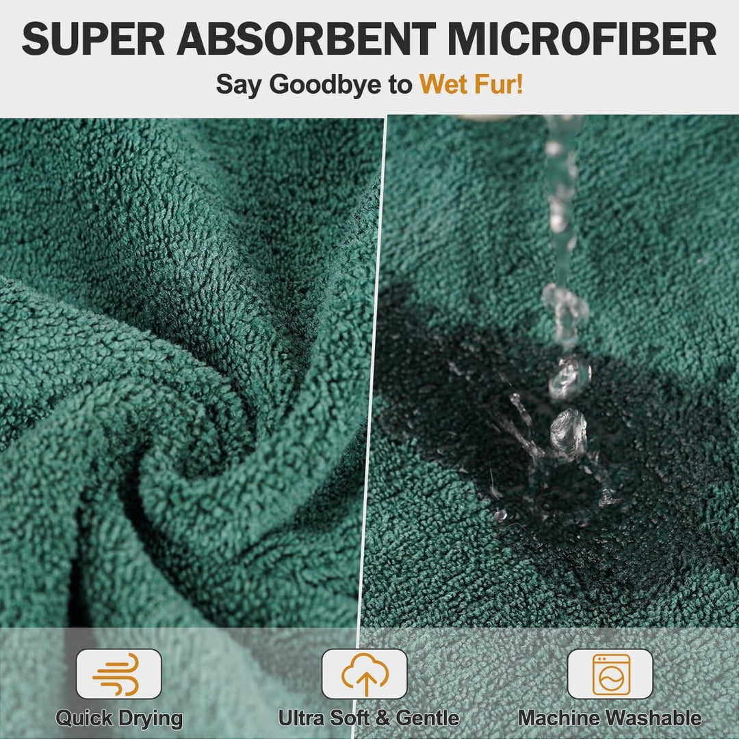 HezzLuv Bademantel Für Hunde, Hundebademantel Aus Mikrofaser Für Mittlere Und Grosse Hunde, Saugfähi