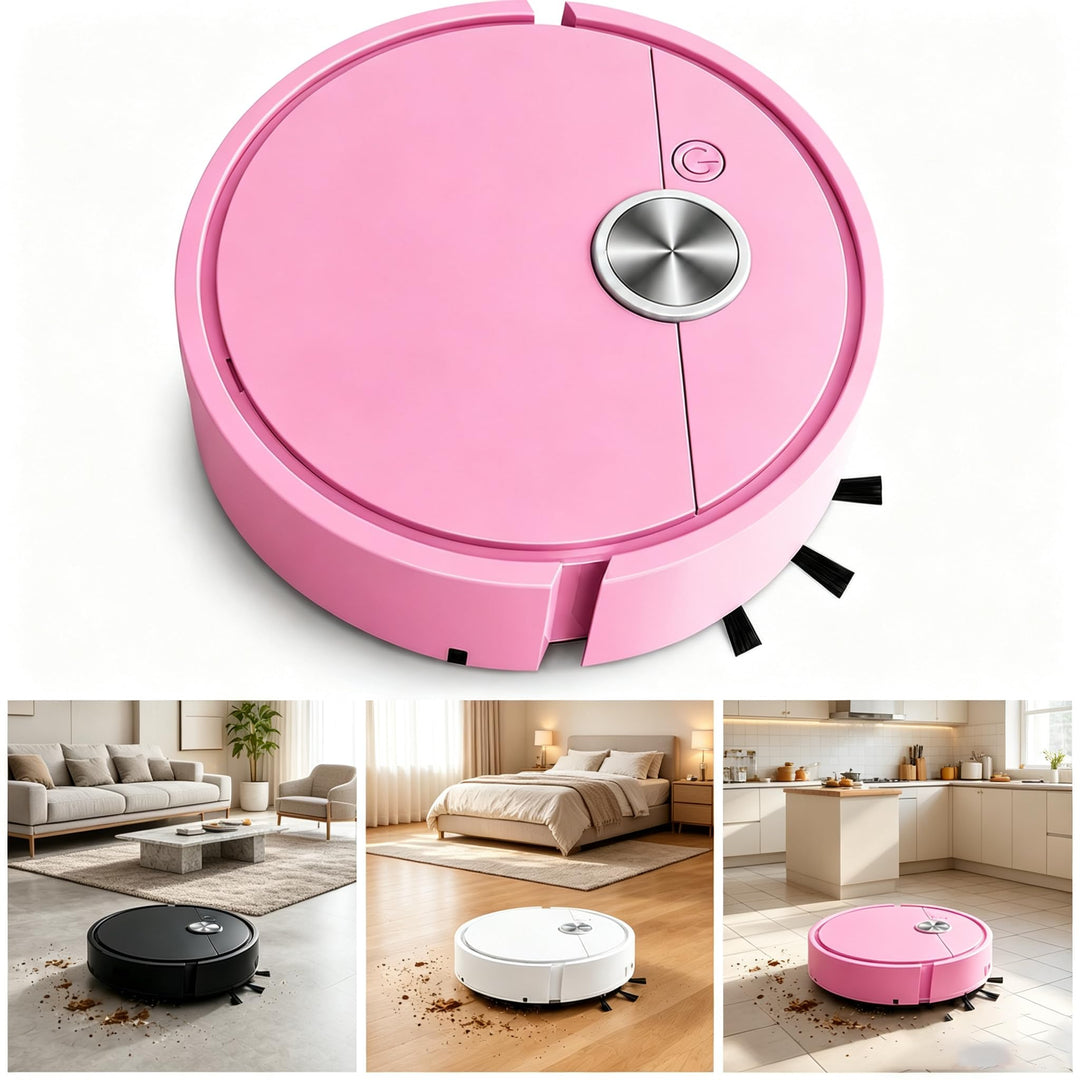 Mini Saugroboter, Kleiner Staubsauger Roboter für Auto und Zuhause, Automatischer Roboterstaubsauger