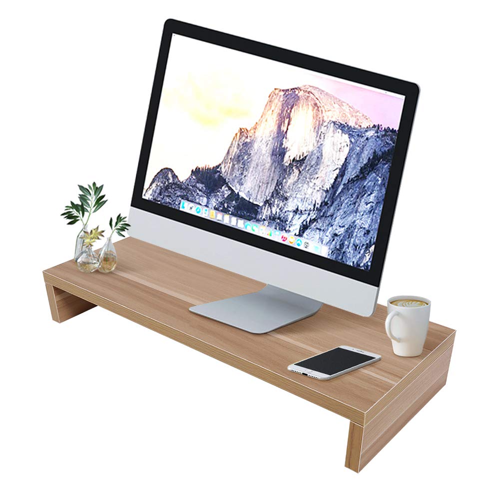 lyrlody Holzständer für Monitor, PC-Bildschirmhöhe Erhöhen, Platz Sparen und Schreibtisch Organisier