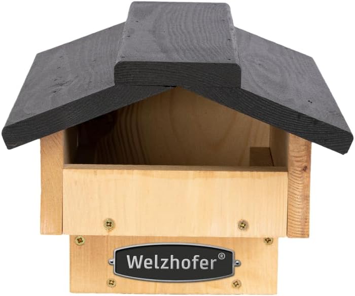 Welzhofer Nistkasten David, Halbhöhle Vogelhaus, handgemacht in Europa, für Hausrotschwänze, Bachste