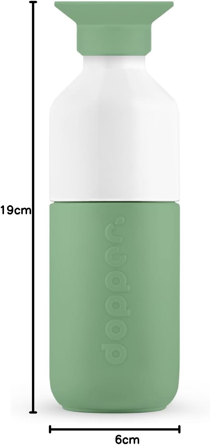 Dopper Steel Trinkflasche 350ml, 490ml, 800ml, 1.1L - Edelstahl Flasche - BPA freie Wasserflasche, 1