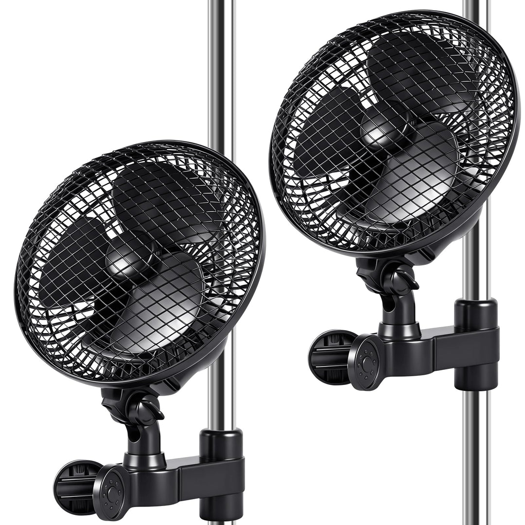 Grow Clip Ventilator, 900 m³/h starke Luftleistung, leise 32 dBA, 3 Geschwindigkeiten, 20W, 3 Timer-