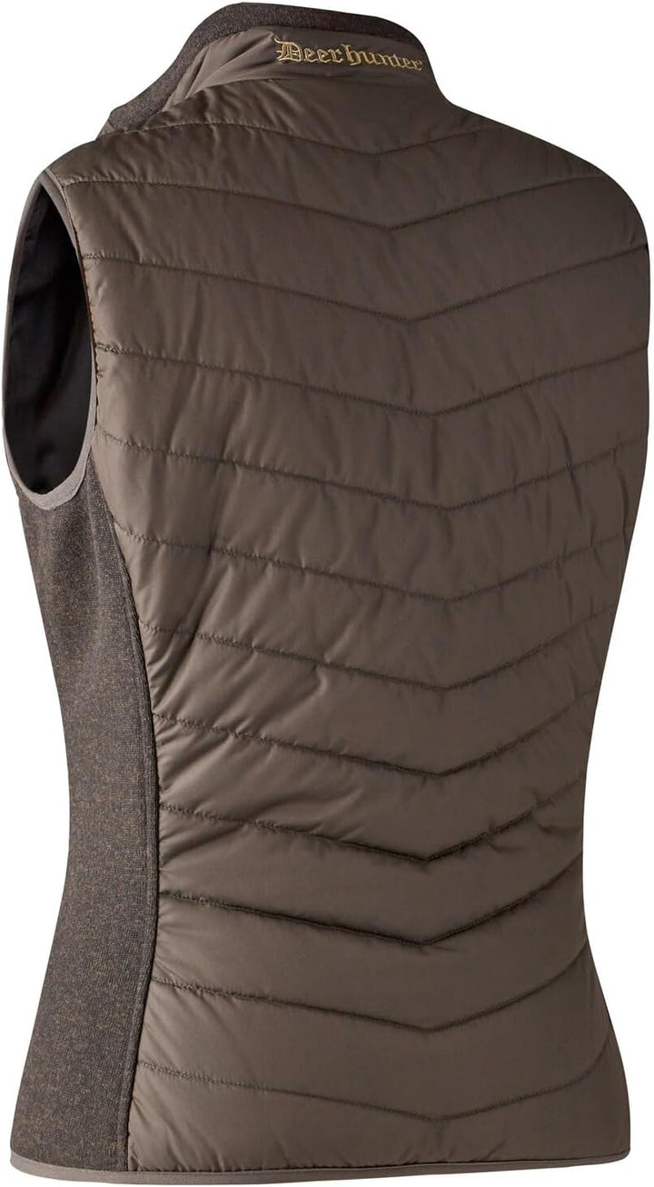 Deerhunter Lady Caroline Gepolsterte Weste mit Strick Brown-Blatt 38, 38