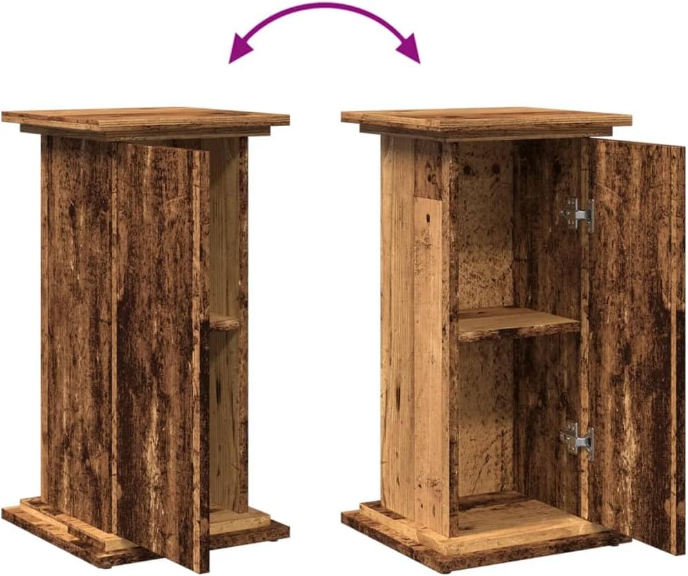 vidaXL Postament mit Stauraum Altholz-Optik 31x30x60 cm Holzwerkstoff 31 x 30 x 60 cm Braun, 31 x 30