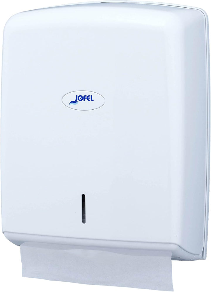 Jofel AE55300 - TOILETTENPAPIERSPENDER Gross Azur Weiss &amp; AH37000 - HANDTUCHSPENDER Z-FALZ SMART ABS