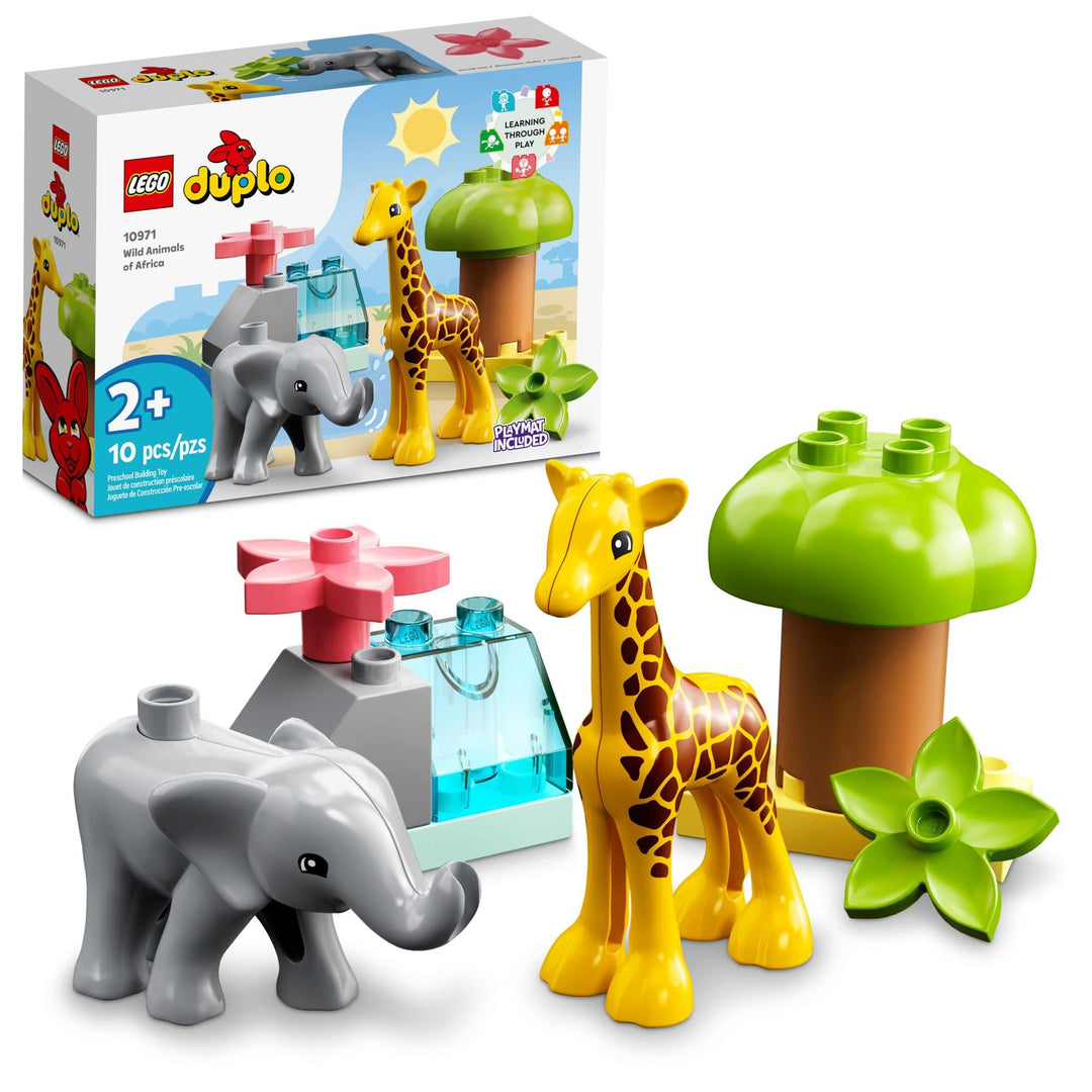 JOERRES DUPLO Wild Animals of Africa 10971 Safari Building Toy Set for Toddlers, Preschool Boys and