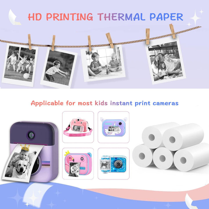 20 Rollen MIARALA Sofortdruck Kinderkamera-Papierrolle Nachfüllpackung, HD-Druckpapier Nachfüllpacku
