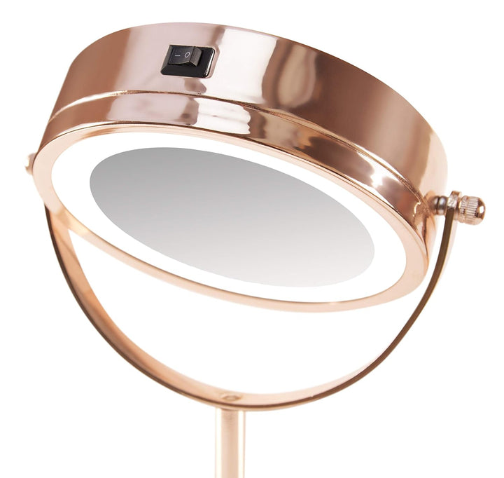 Rio Kosmetikspiegel mit LED-Beleuchtung, doppelseitig, 360° drehbar, 1- und 5-fache
