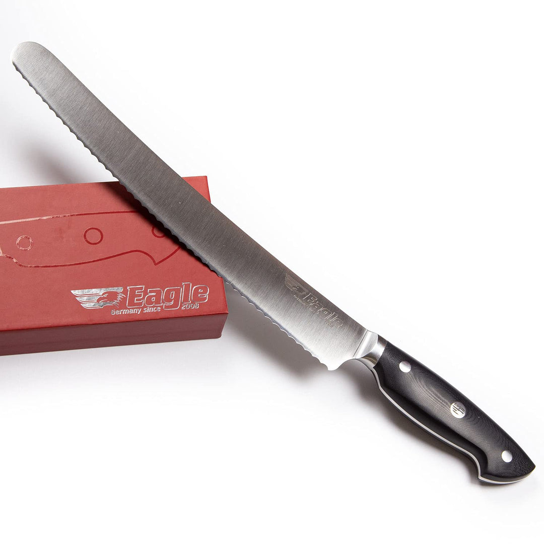 Eagle U-Grip - Brotmesser 26 cm - Deutscher Messerstahl 1.4116 / Heftschalen: G10 schwarz, Deutscher