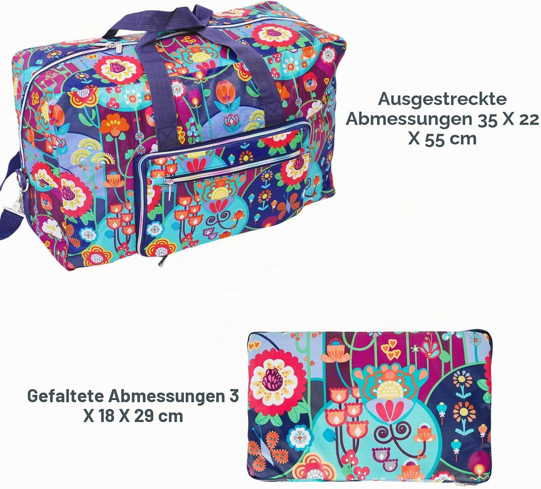 Arxus Grosse Faltbare Reisetasche Tragen Sie die Reisetasche am Wochenende über dem Gepäck mit Schul