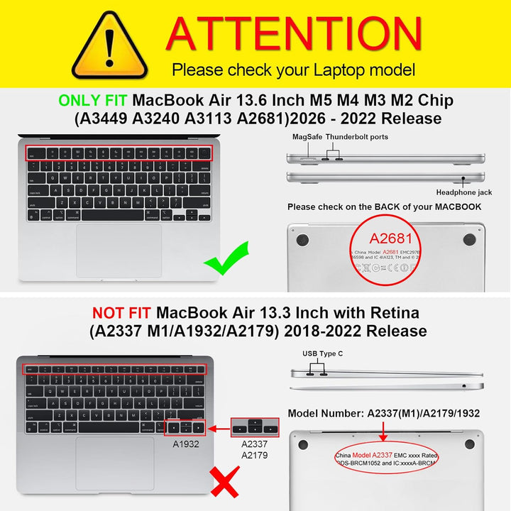 FINTIE Schutzhülle kompatibel mit MacBook Air 13,6 Zoll A2681 (Version 2022) – Schutzhülle zum Aufst