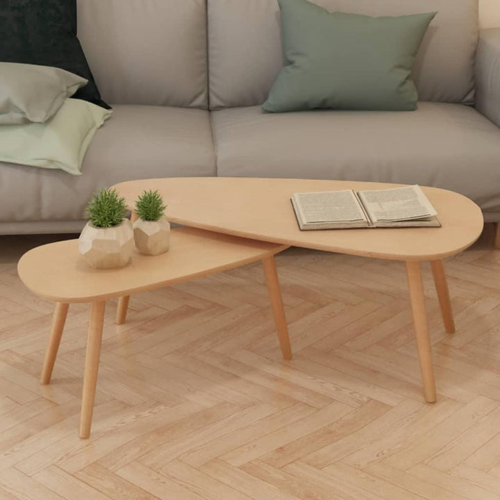 vidaXL 2X Kiefer Massiv Beistelltisch Satztisch Kaffeetisch Couchtisch Tisch Braun, Braun