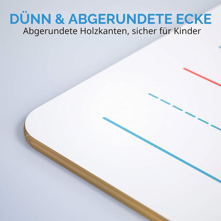 Nicpro 2 Stück Whiteboard Klein A4, Doppelseitiges Desktop Schreibtafel Liniert mit 8 Bunte Stifte,