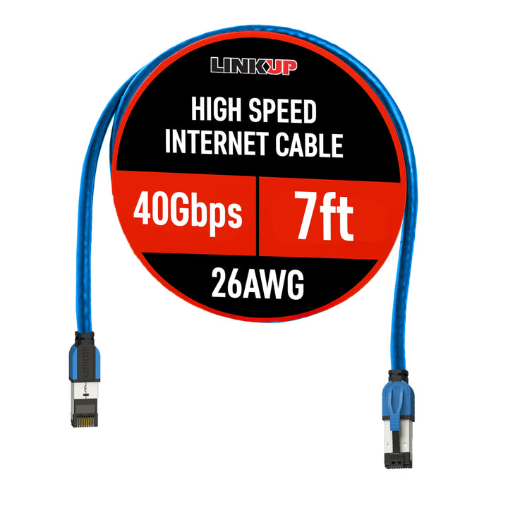 LINKUP - [40Gbps Zertifiziert] Cat8-Ethernet-Patchkabel Doppelt Geschirmt┃2000MHz (2Ghz) Cat8.1┃Zuku