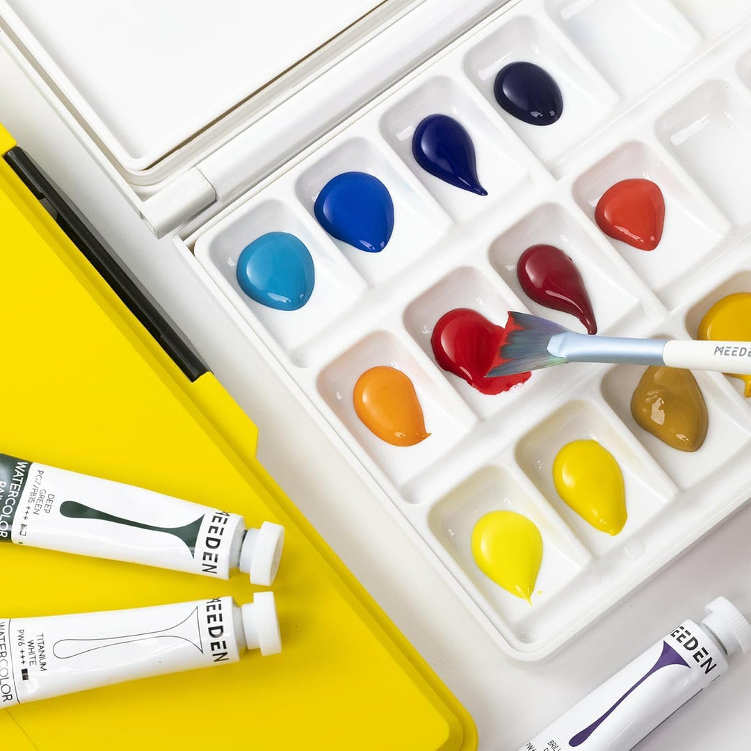 MEEDEN Luftdichte Mischpalette, 33 Wells Künstler Deckel, Aquarell Palette mit grossen Mischflächen