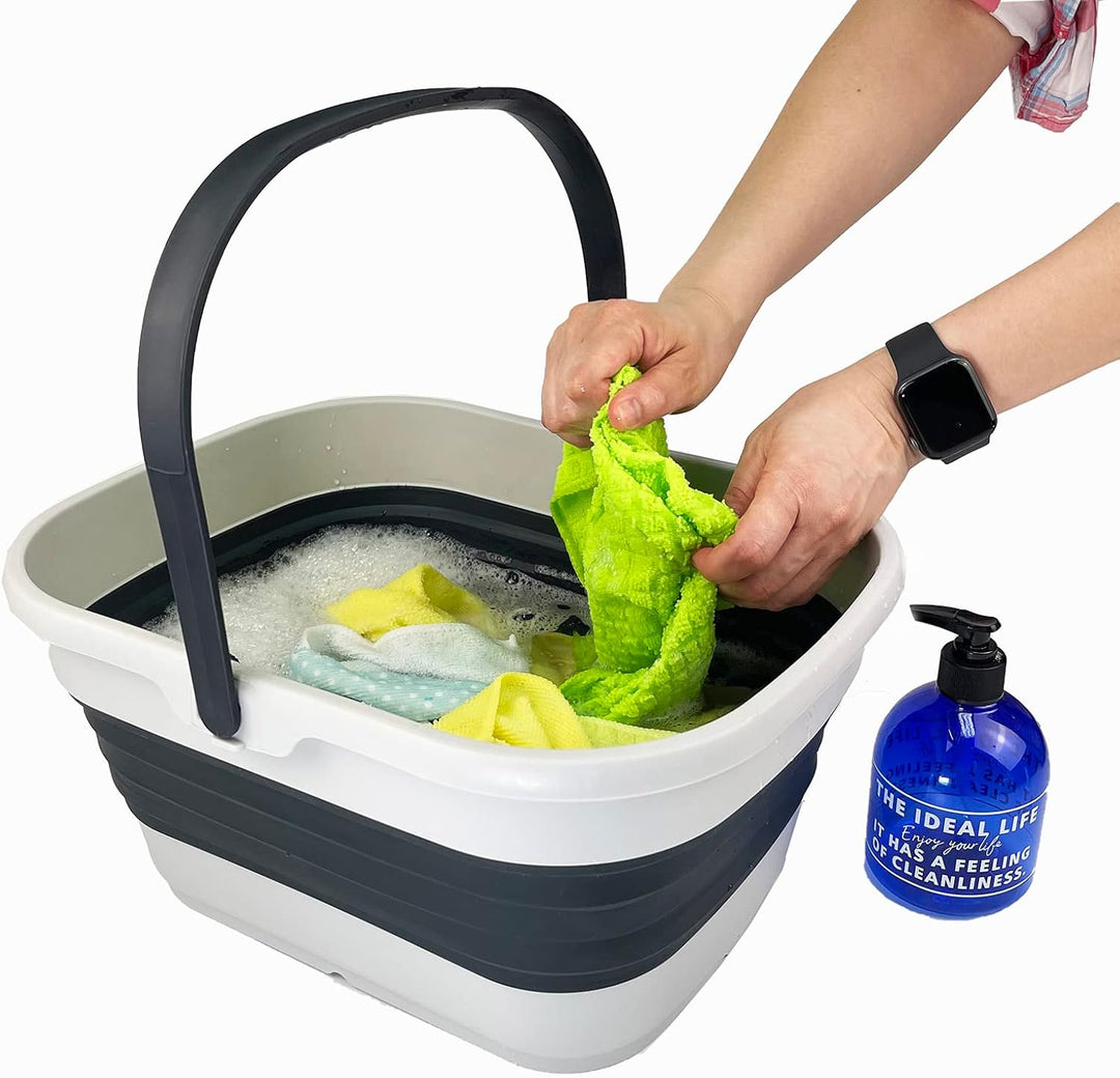 SAMMART 13L Faltbarer Korb mit Griff – Tragbarer Picknickkorb/Krater für den Aussenbereich – Faltbar