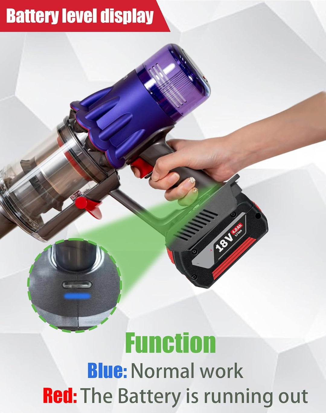 2-in-1 V7/8 Akku-Adapter für Bosch 18V Akku umwandeln für Dyson V7/8 Handstaubsauger Akku kompatibel