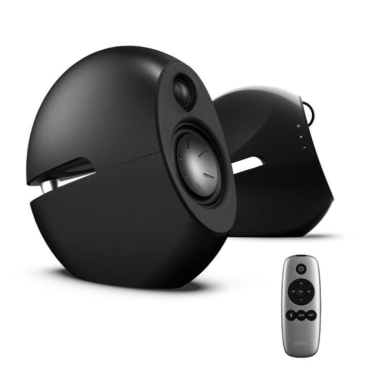 EDIFIER Luna E25 Design-Lautsprecherset mit Bluetooth (74 Watt), schwarz schwarz glänzend, schwarz g