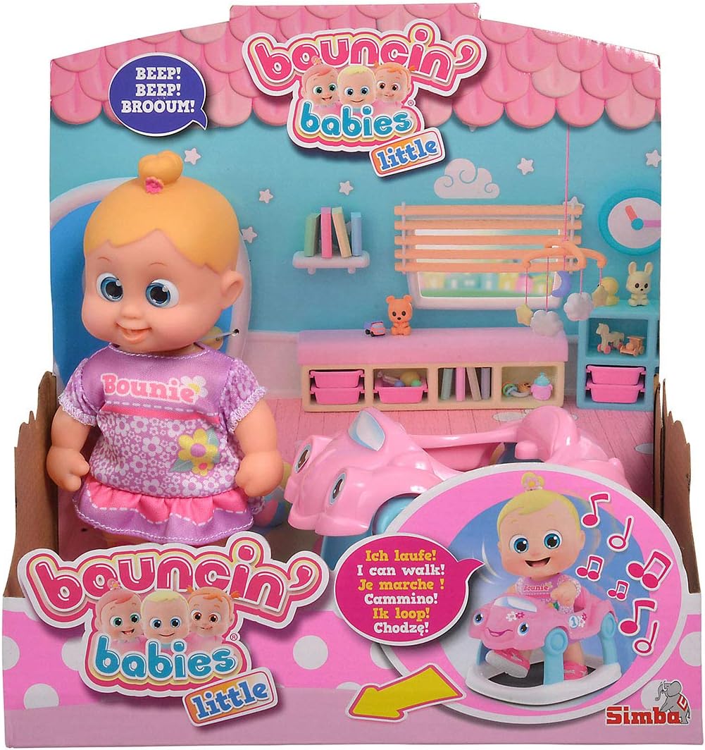 Simba 105143327 - Bouncin Babies Little Bonny mit Baby Walker, mit Baby Walker