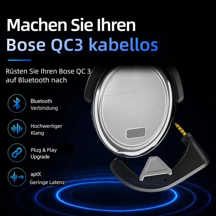 Drahtloser Bluetooth Adapter für Bose QuietComfort 3, Schwarz