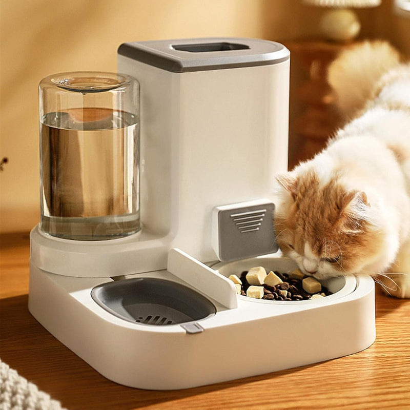 JINGLING Automatisches Futter Und Wasserspender, 2 In 1 Haustier Futter Und Tränke, Katzen Wasserspe