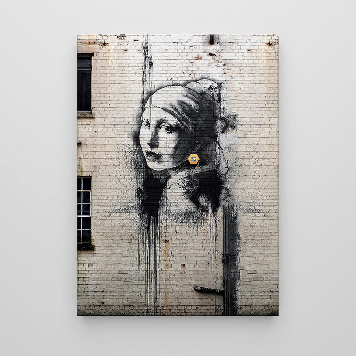 Giallobus - Gemälde - Banksy - - Standardleinwand - 50x70-26 - Das Mädchen mit dem Perlenohrring - B