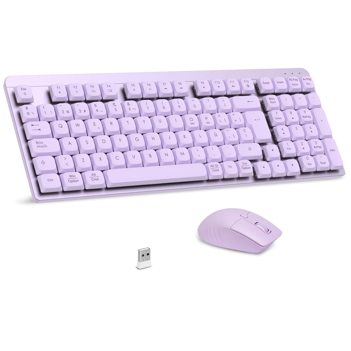 LeadsaiL Mechanische Tastatur mit niedrigem Profil, FA98 Pack kabellose Tastatur und Maus mit rotem