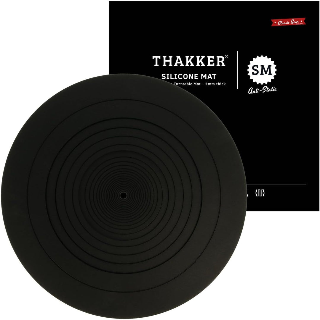 THAKKER Silicone Mat Black - Plattentellerauflage aus antistatischem Silikon - Schwarz | 3mm stark |
