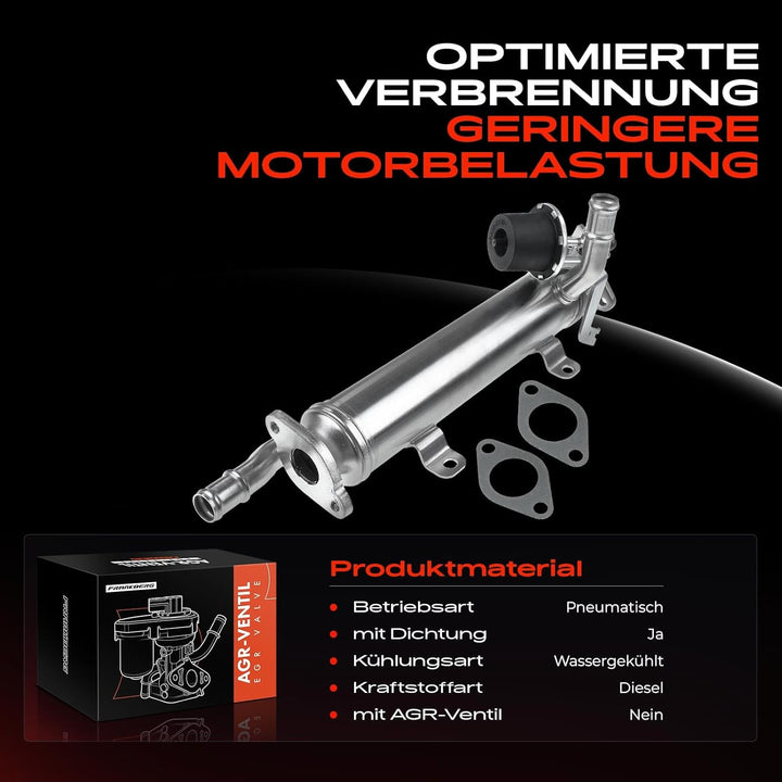 Frankberg AGR-Ventil Kühler Abgasrückführung für A3 Q3 Lancer VIII Alhambra Altea Leon Toledo III Oc