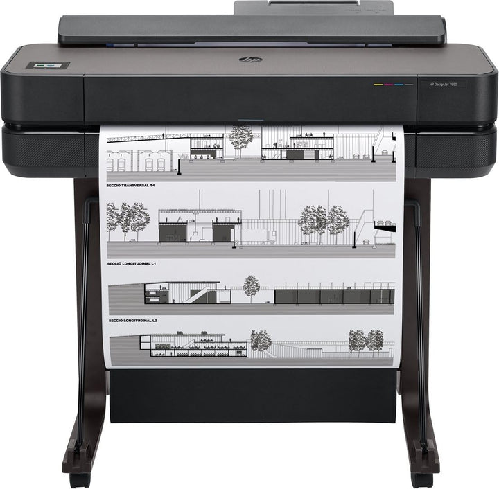 HP DesignJet T650 Grossformatdrucker, 24 Zoll, bis zu A1, mobiles Drucken, Wi-Fi, Gigabit Ethernet,