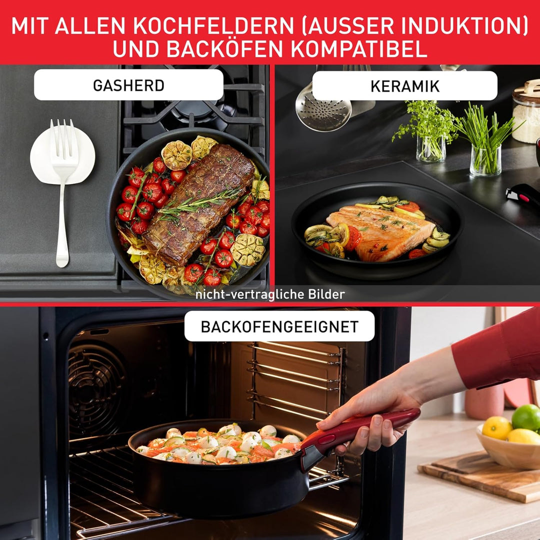 Tefal Ingenio Easy ON Töpfe & Pfannen Set, 20-teilig, stapelbar, abnehmbarer Griff, platzsparend, an