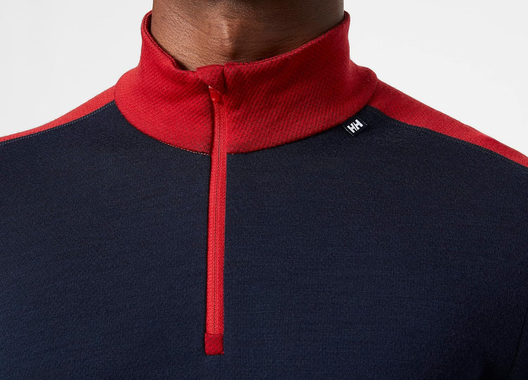 Herren Helly Hansen Lifa Merino Midweight 1/2 Zip, Marineblau, M