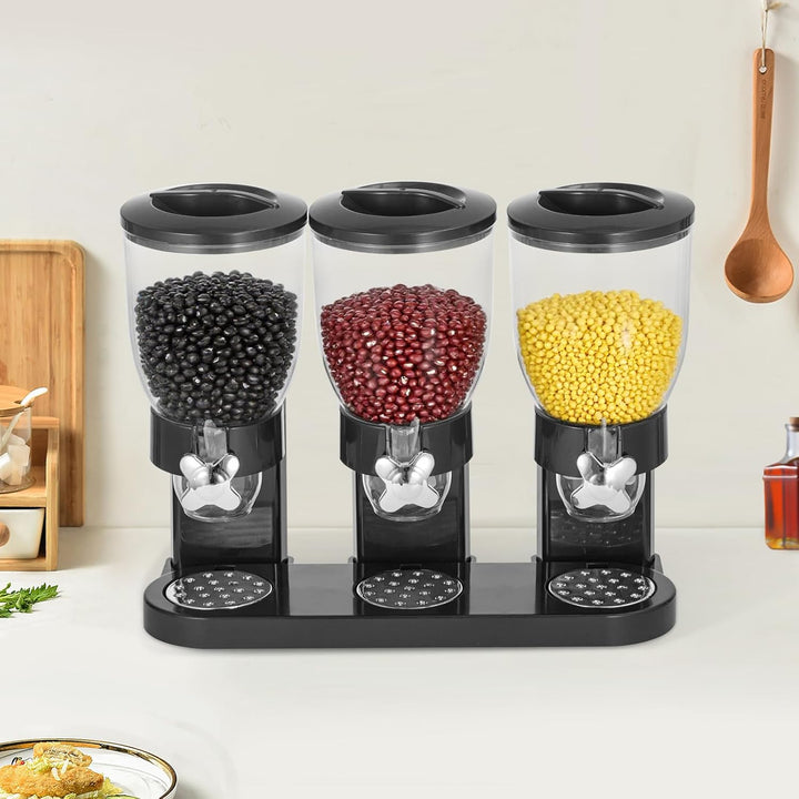 Spender 6L 3-fach mit Drehknopf für Cerealien und Snacks