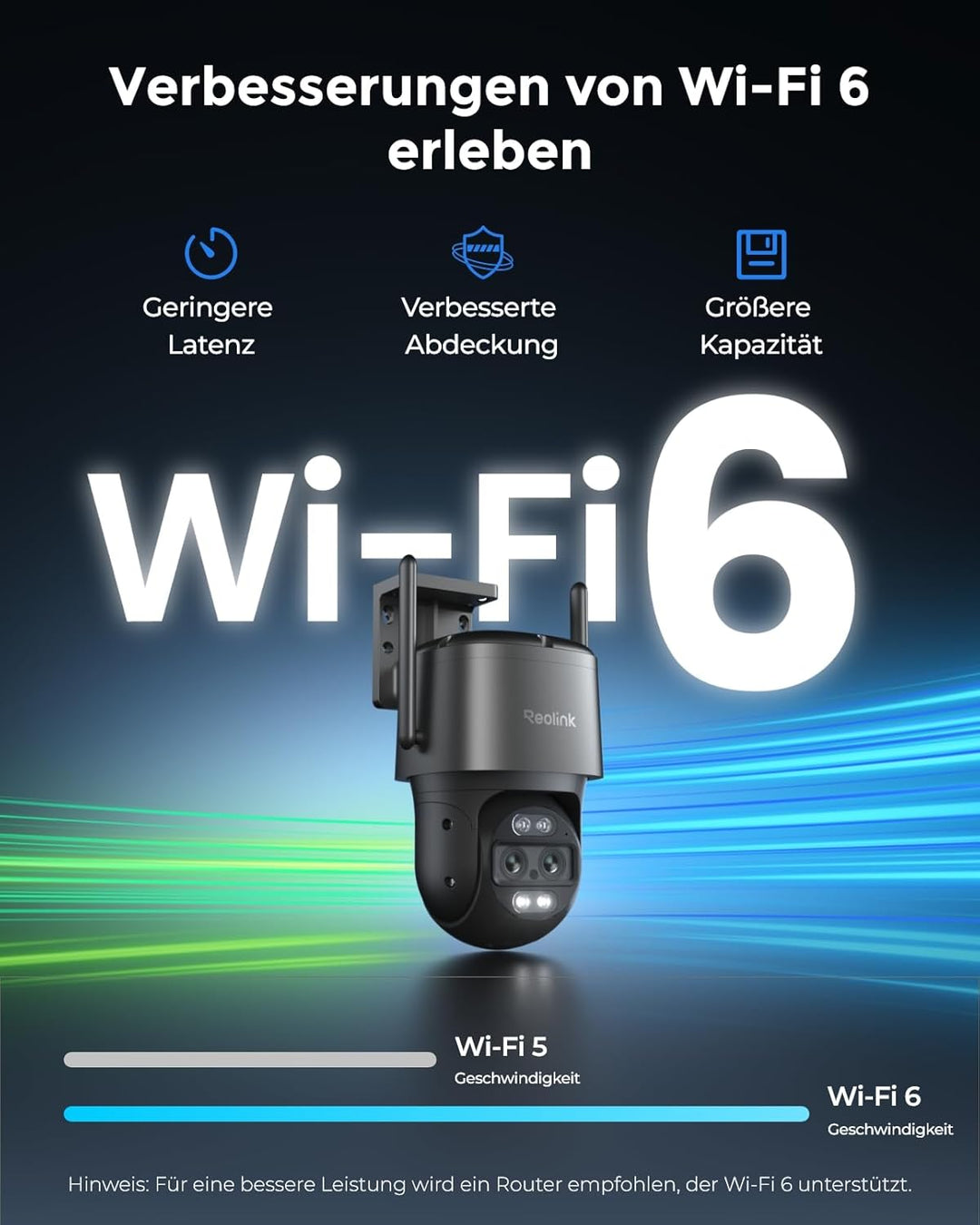 Reolink 4K 8MP Wi-Fi 6 PTZ Überwachungskamera Aussen WLAN mit Auto-Tracking-Zoom, Dual-Objektiv, Dua