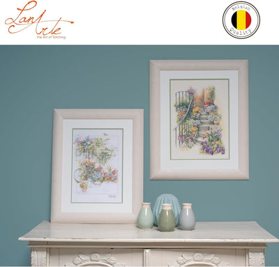 Lanarte Zählmusterpackung Fassade mit Blumen Zählstoff Kreuzstichpackung, Baumwolle, Mehrfarbig, 29