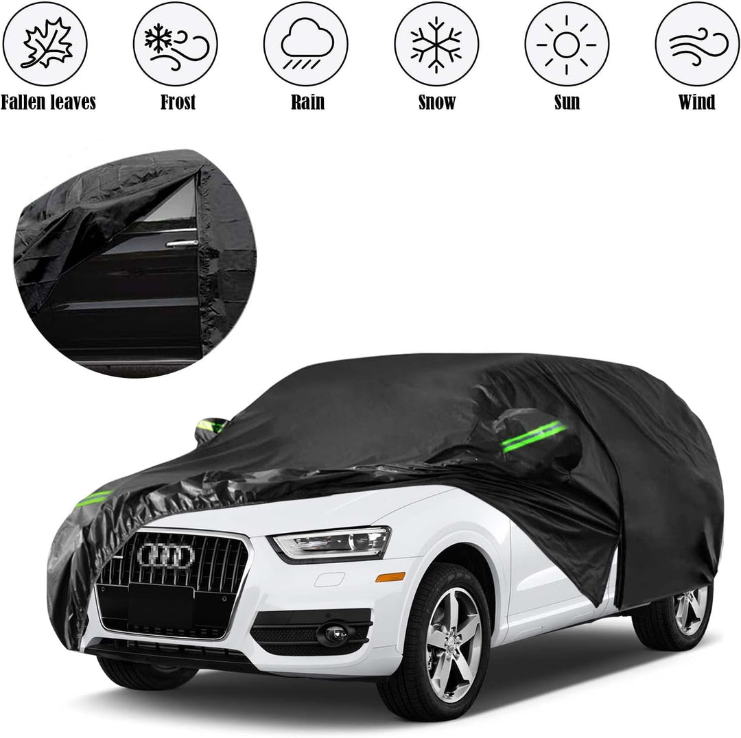 wasserdichte Autoabdeckung, Ersatz für Audi Q3 2012–2025, 6 Schichten, Allwetter-Vollgarage mit Reis