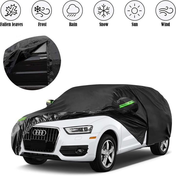 wasserdichte Autoabdeckung, Ersatz für Audi Q3 2012–2025, 6 Schichten, Allwetter-Vollgarage mit Reis
