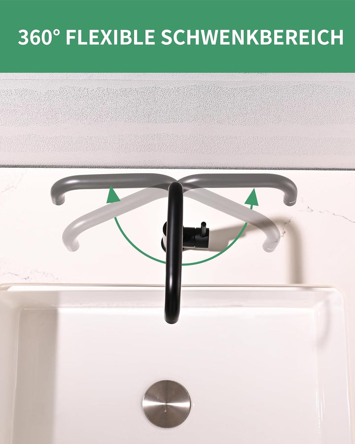 Niederdruck Armatur Küche Schwarz, 360 ° Drehbare Wasserhahn Küche, Schwarz