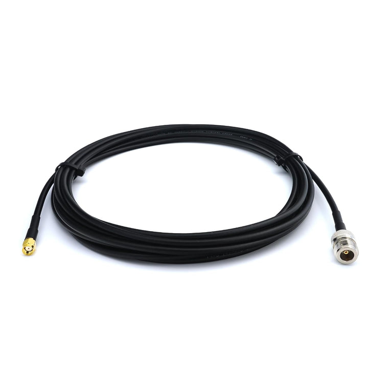 5m RP-SMA Stecker auf N Buchse RG58 Koaxialkabel — 5 Meter Verlustarmes Antennenkabel 50 Ohm Verläng