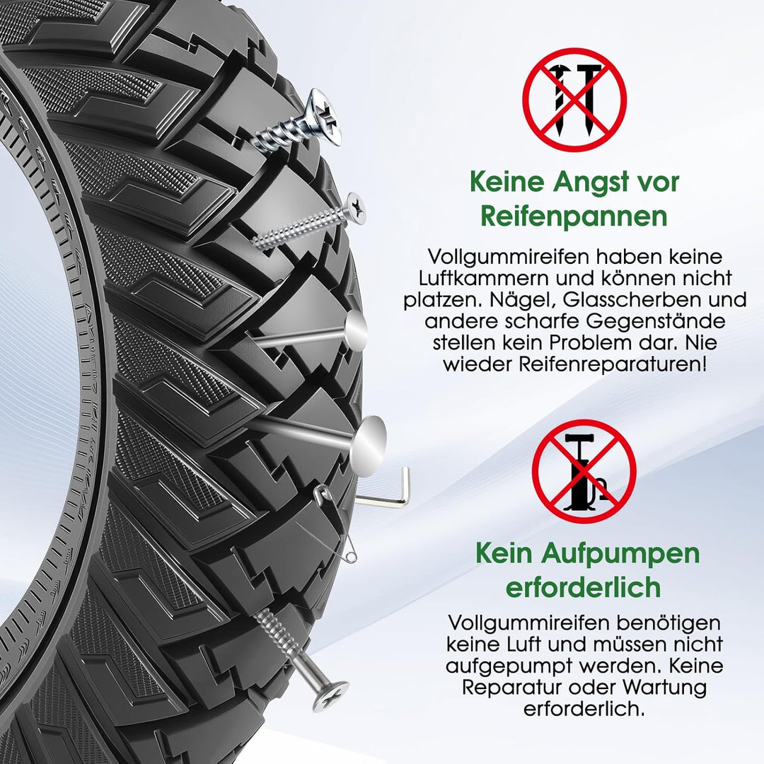 COASTA 80/65-6 Solide Reifen,10x3.0 Zoll Off Road E Scooter Reifen, 255 x 80 Reifen Vollgummi für Ku