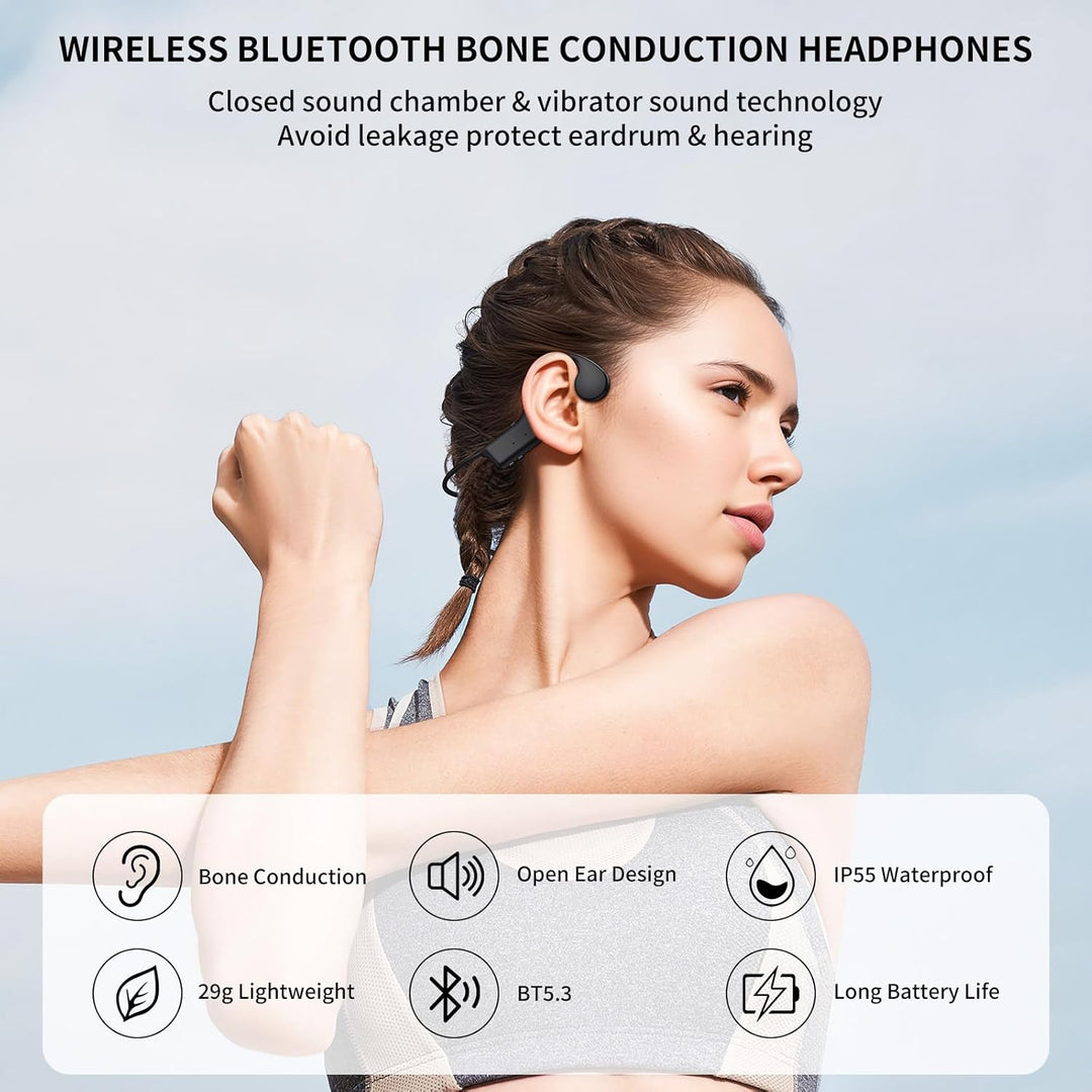 Open Ear Kopfhörer Bluetooth Sport Kopfhörer, Knochenschall Kopfhörer, Kopfhörer Kabellos Bluetooth