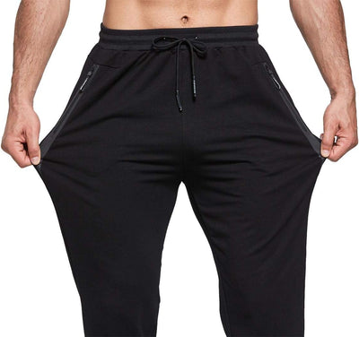 Tansozer Jogginghose Herren mit Reissverschluss Slim Fit Hose Herren mit Taschen XXL 2er Pack: Schwa