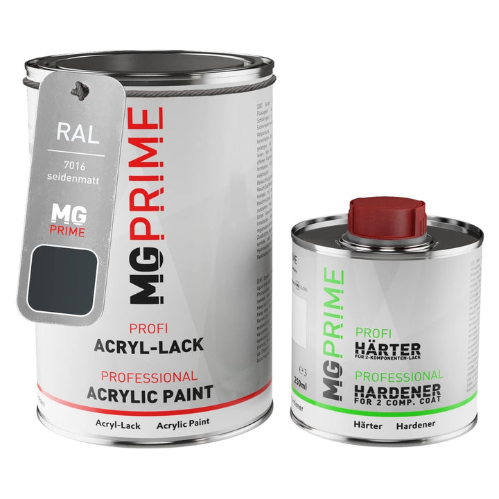 MG PRIME RAL 7016 Anthrazitgrau/Anthracite grey seidenmatt Acryl-Lack 1,5 Liter / 1500 ml Dose inkl.