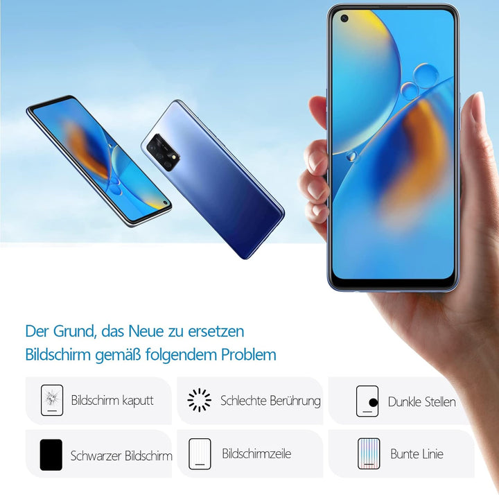 RongZy Kompatibel mit Oppo A74 4G Ersatz Bildschirm LCD Display und Touchscreen-Digitizer mit Werkze