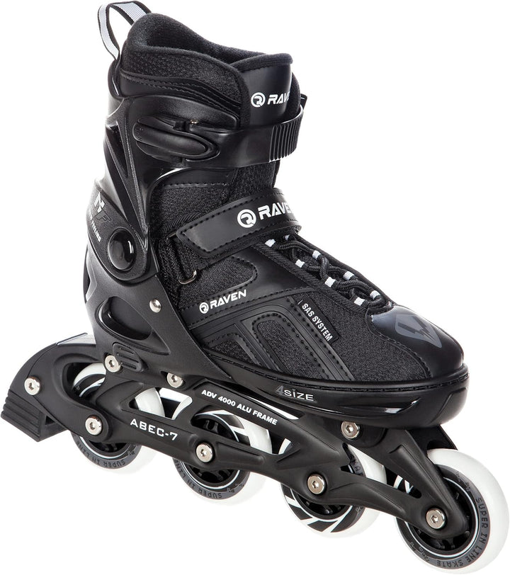Raven Pulse Black/Mint 2in1 Verstellbare Schlittschuhe und Inline Skates - Inliner für Kinder und Er